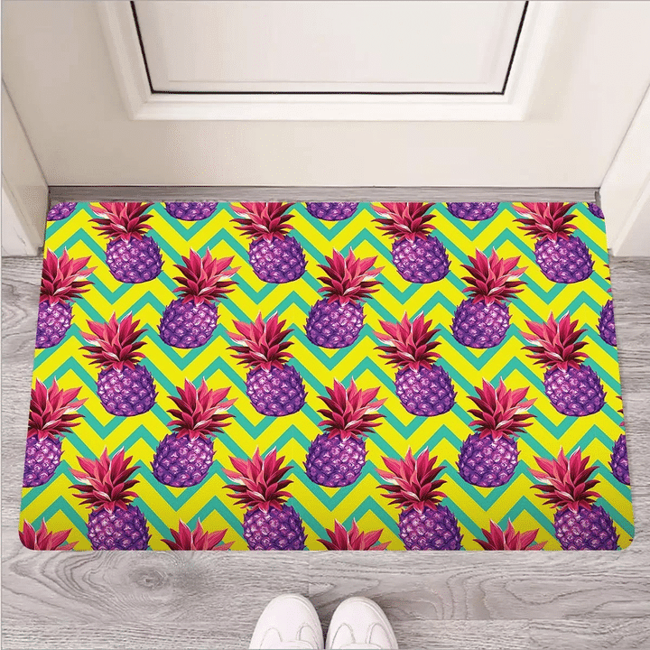 Geometric Hawaiian Pineapple Print Door Mat