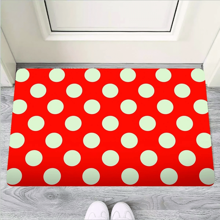 Red Polka Dot Door Mat
