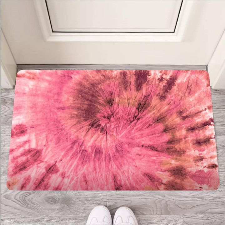 Pink Tie Dye Print Door Mat