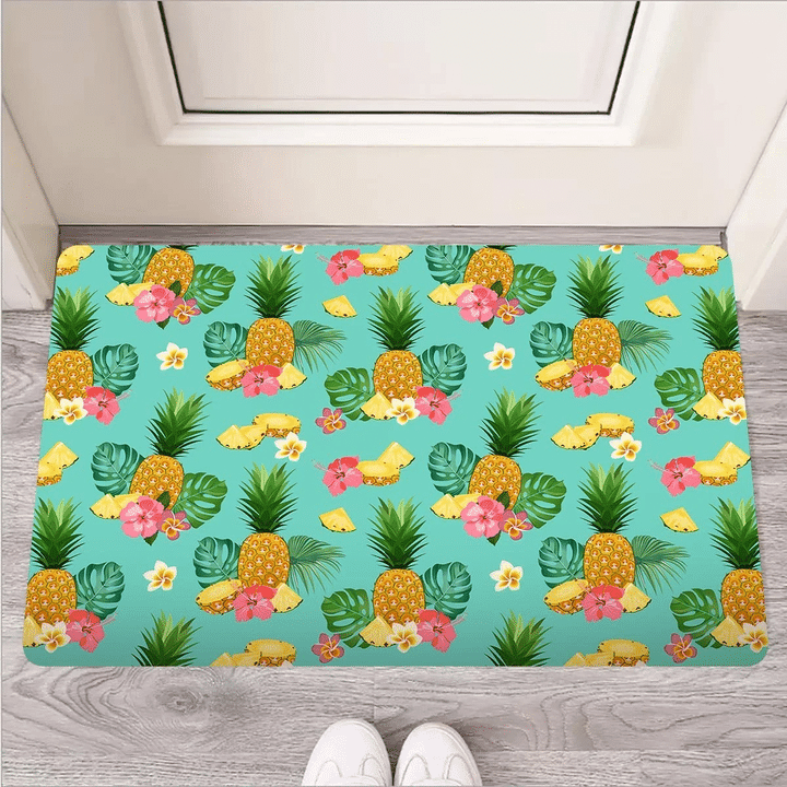 Slice Tropical Pineapple Print Door Mat