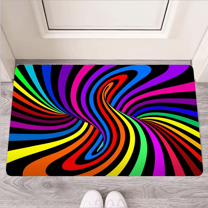 Abstract Colorful Psychedelic Door Mat