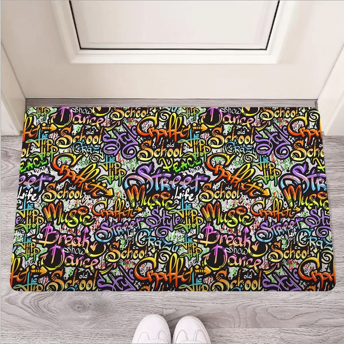 Airbrush Graffiti Print Door Mat
