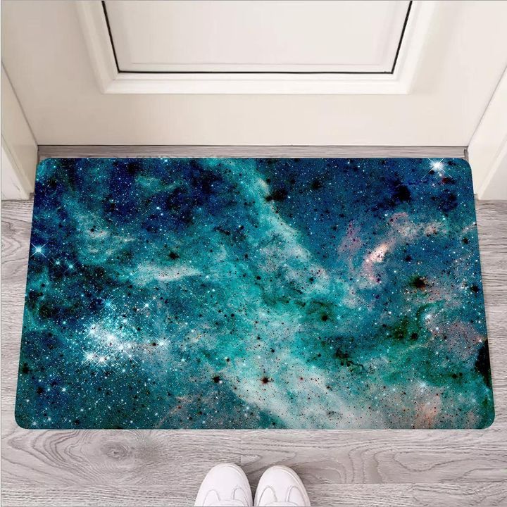 Blue Galaxy Space Door Mat