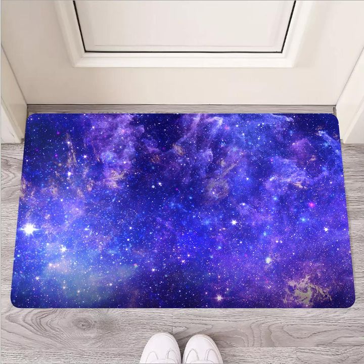 Galaxy Blue Space Door Mat
