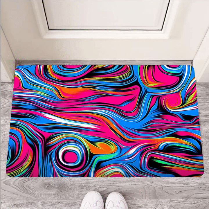 Abstract Trippy Paint Door Mat