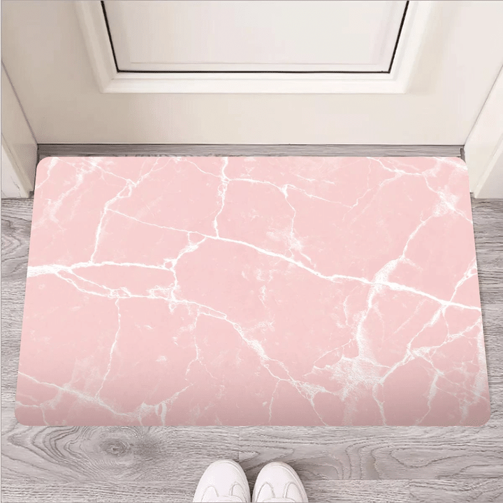 Pink Cracked Marble Door Mat