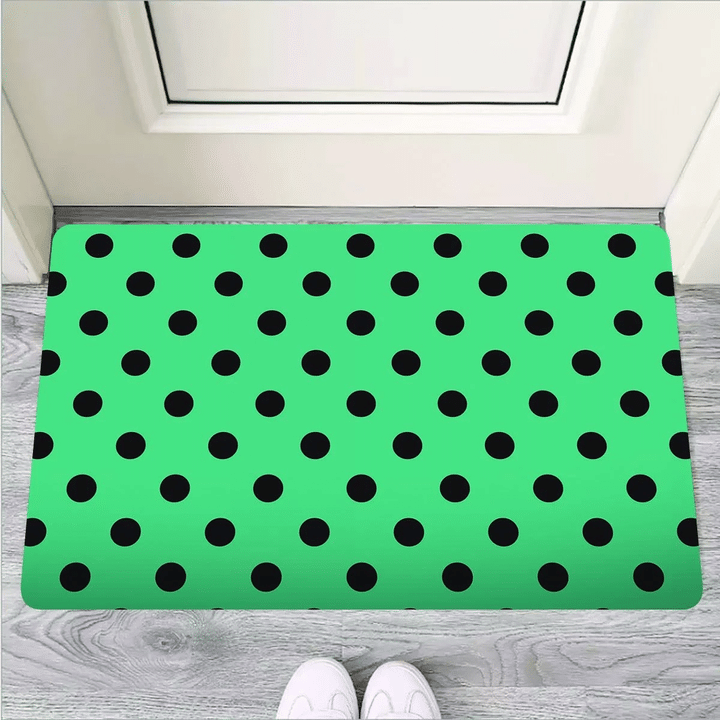 Green Polka Dot Door Mat