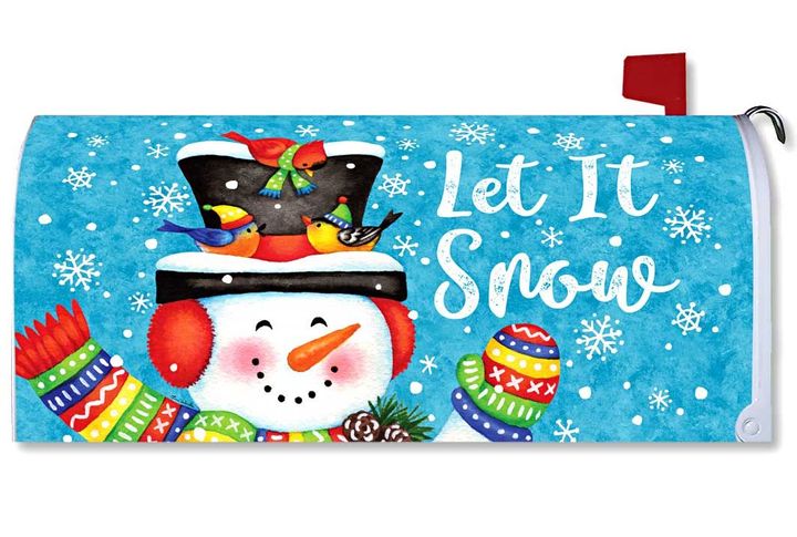 Jolly Snowman Pattern Printed Mailbox Cover