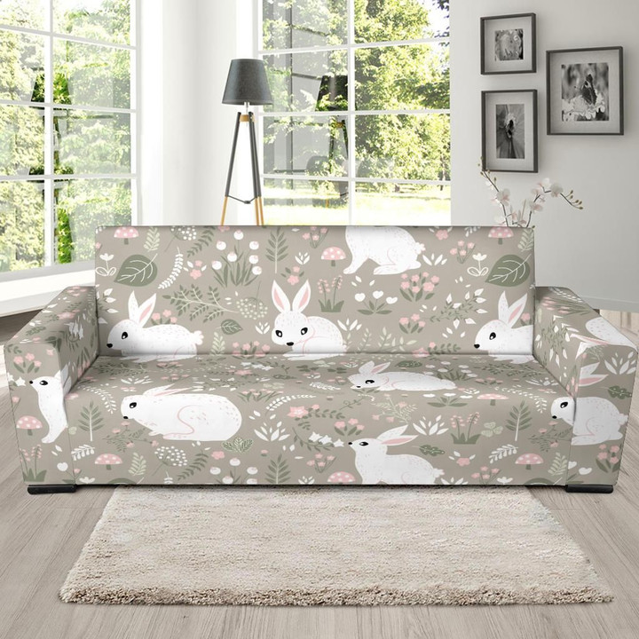 Cool Design Sofa Cover Cute Rabbit Little Flower