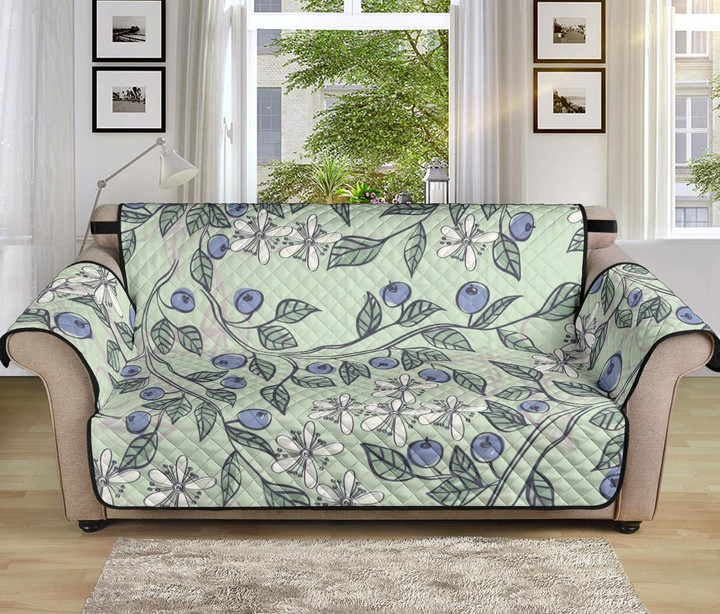 Blueberry On Light Green Sofa Couch Protector Cover