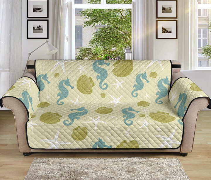 Lovely Seahorse Shell Starfish Pattern Sofa Couch Protector Cover