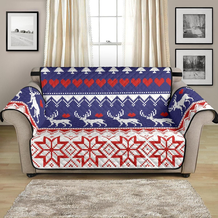 Christmas Style Deer Sweater Pattern Sofa Couch Protector Cover