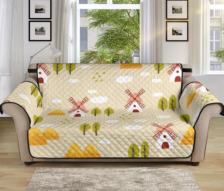 Windmill And Little Village Sofa Couch Protector Cover