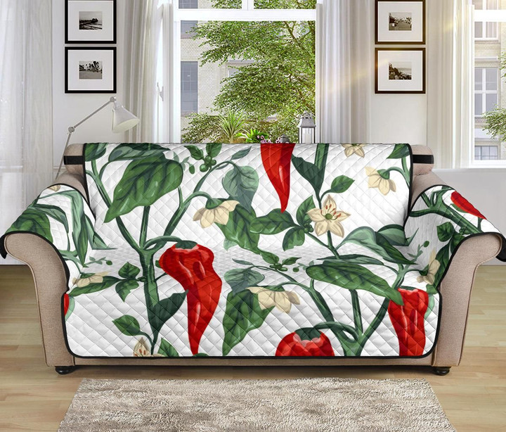 Chili Leaves Flower Design Sofa Couch Protector Cover