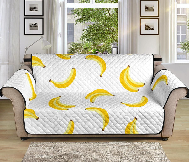 Yellow Banana Tropical Fruit Themed Pattern Sofa Couch Protector Cover