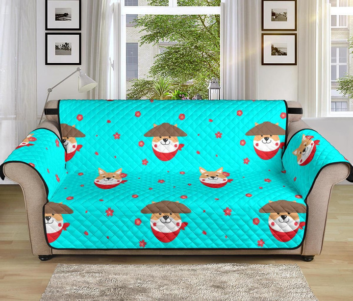 Great Shiba Inu Japanese Hat Design Sofa Couch Protector Cover