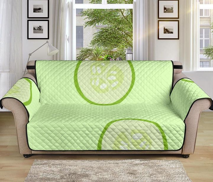 Light Green Theme Cucumber Pattern Sofa Couch Protector Cover