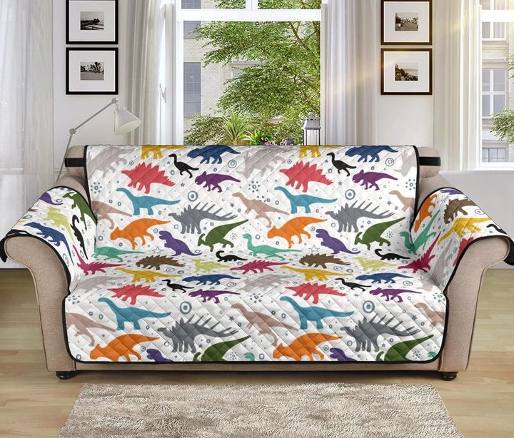 Wild Species Colorful Dinosaur Design Sofa Couch Protector Cover