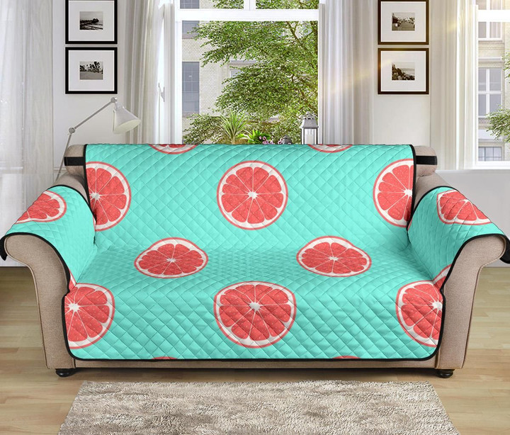 Lovely Grapefruit Aqua Background Sofa Couch Protector Cover