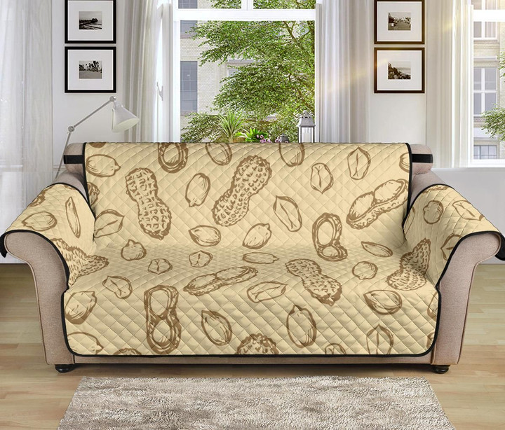 Peanuts On Tan Background Sofa Couch Protector Cover