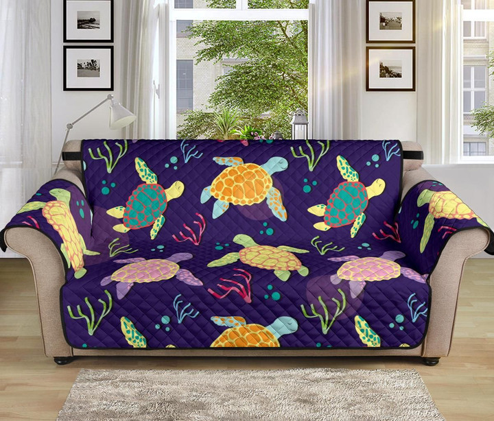 Multi Color Sea Turtle Coral Reef Sofa Couch Protector Coversofa Couch Protector Cover