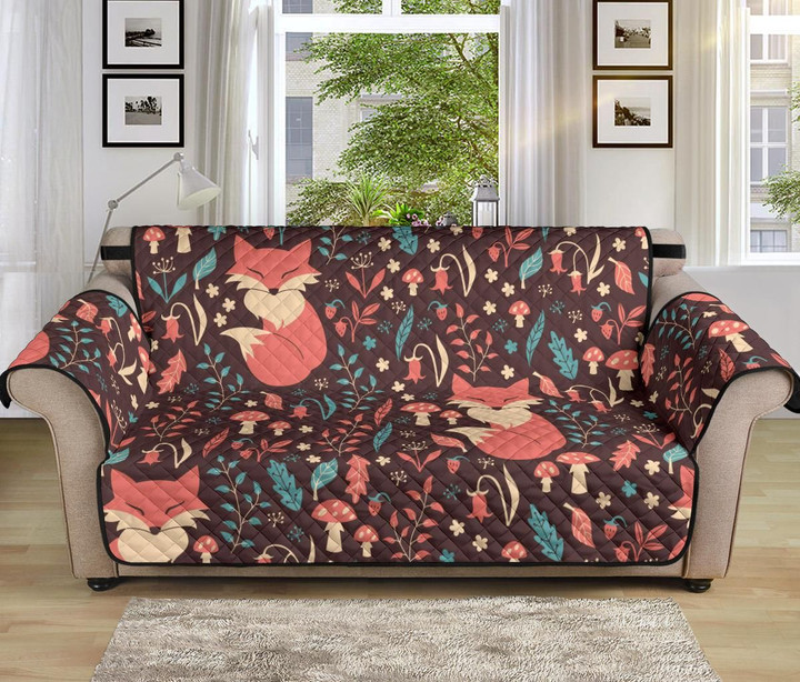 Beautiful Fox Leaves Mushroom Sofa Couch Protector Cover
