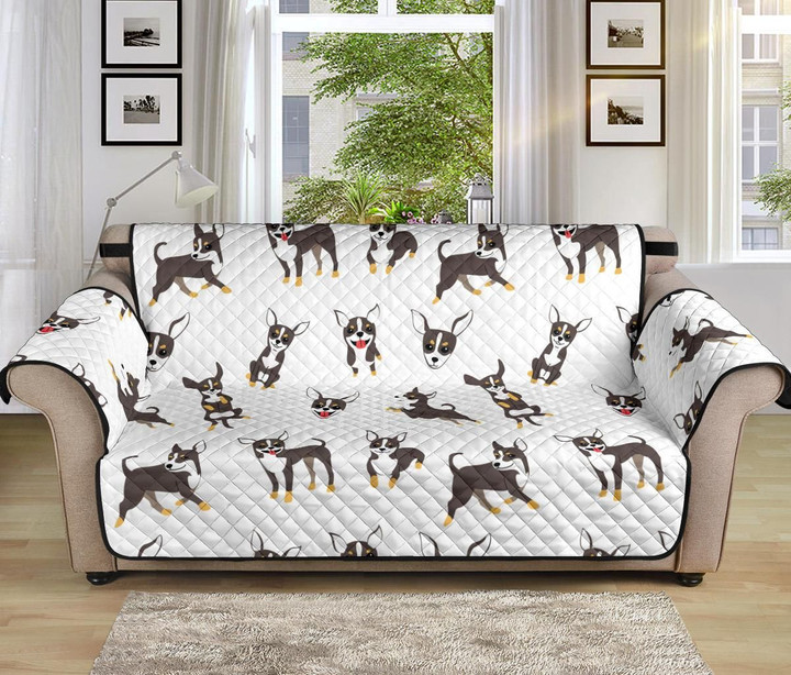 Cute Moments Of Chihuahua Dog Pattern Sofa Couch Protector Cover
