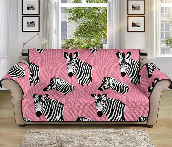 Nice Zebra Head On Hot Pink Sofa Couch Protector Cover