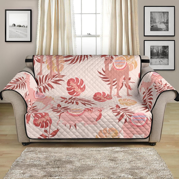 Pretty Style Pink Camel Leaves Pattern Sofa Couch Protector Cover