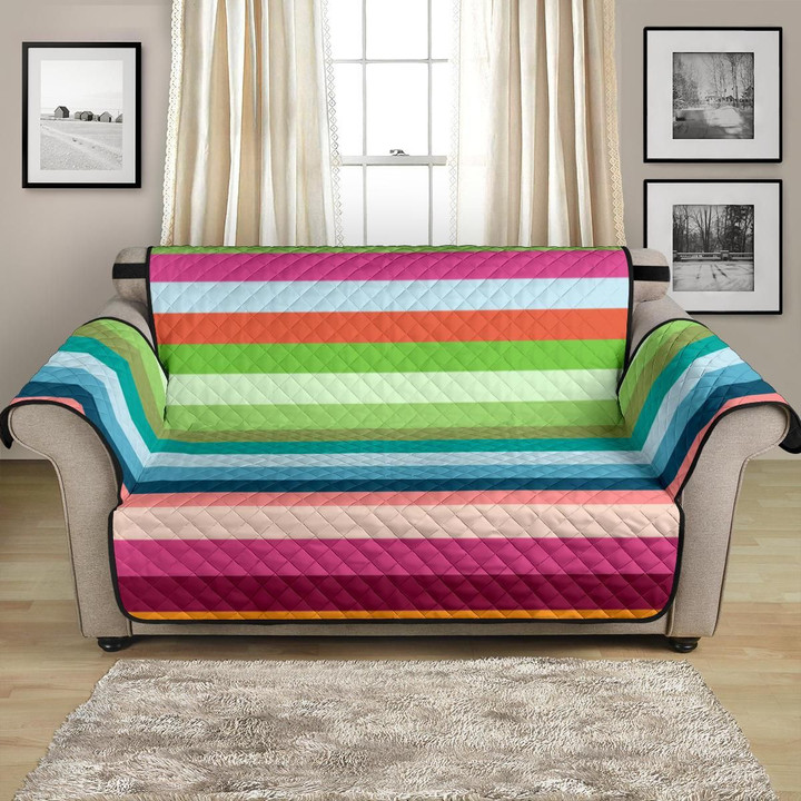 Cool Rainbow Horizontal Stripes Sofa Couch Protector Cover