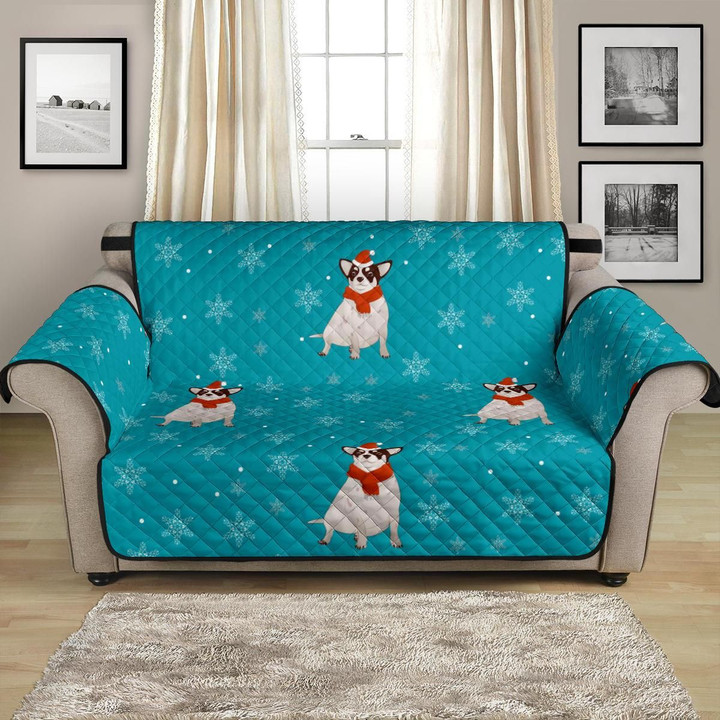 Cool Fat Chihuahua Christmas Pattern Sofa Couch Protector Cover