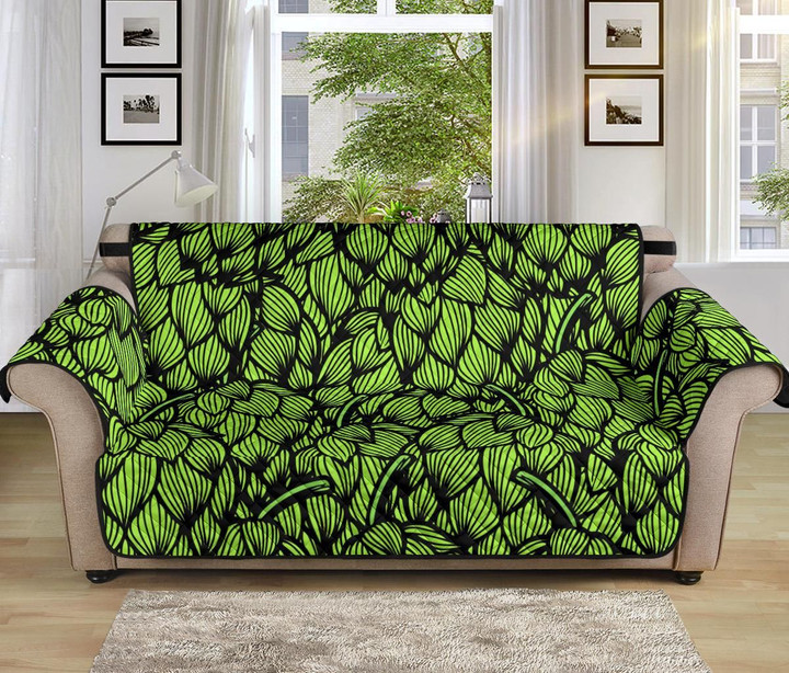 Black Theme Funny Green Hop Sofa Couch Protector Cover
