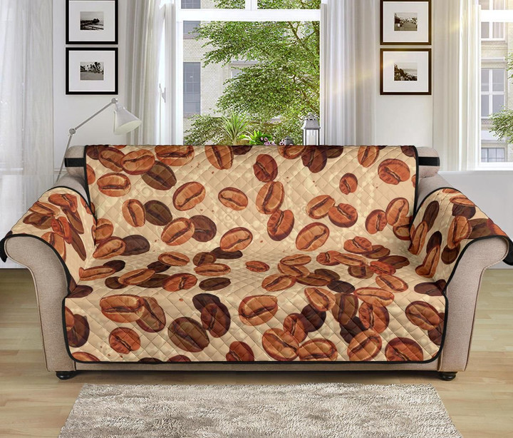 Coffee Bean On Wheat Color Design Sofa Couch Protector Cover