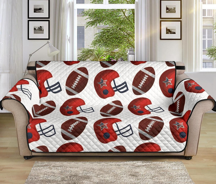 Into American Football Ball Red Helmet Design Sofa Couch Protector Cover