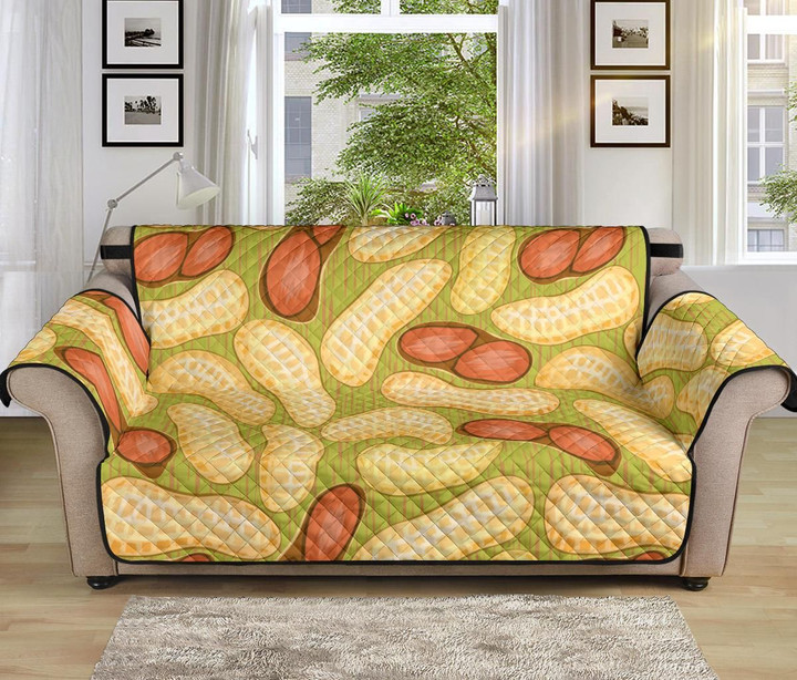 Cool Peanut On Olive Background Design Sofa Couch Protector Cover