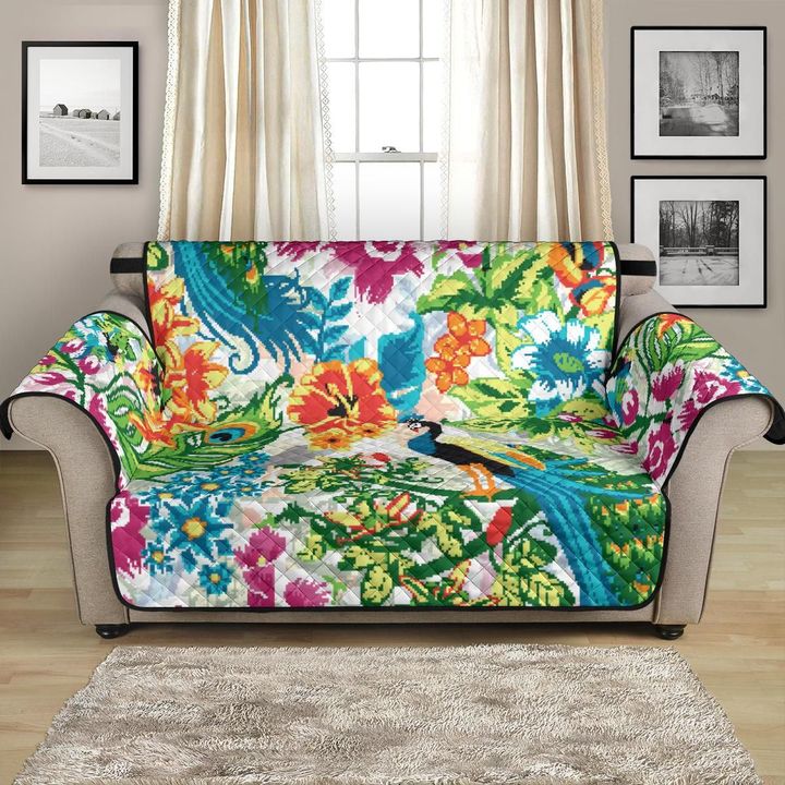Lovely Design Colorful Peacock Pattern Sofa Couch Protector Cover