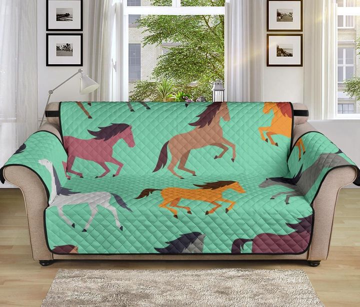 Lovely Design Colorful Horses Sofa Couch Protector Cover