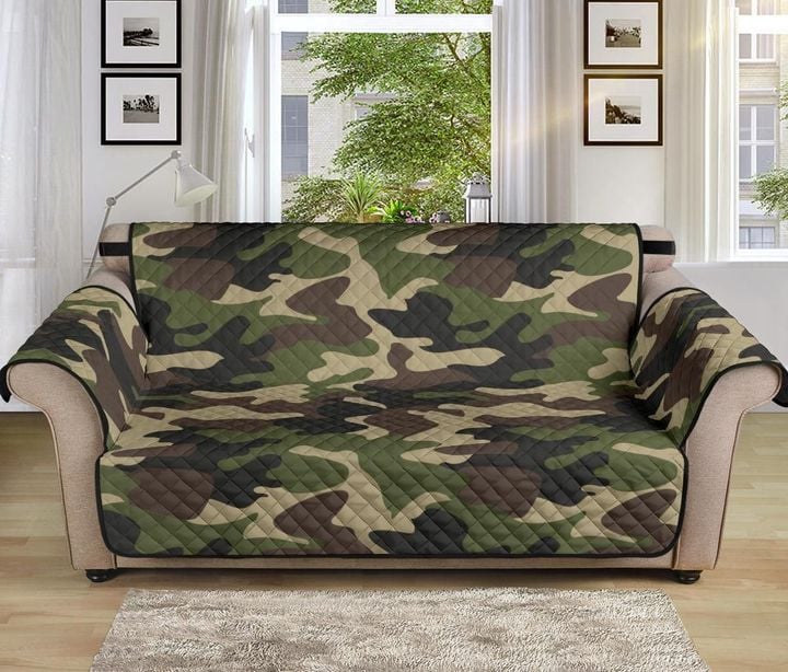 Wonderful Dark Green Camo Camouflage Sofa Couch Protector Cover