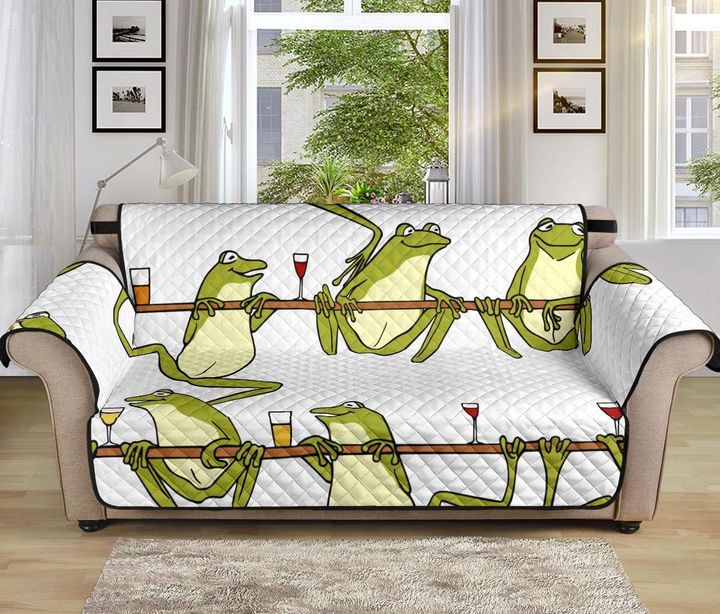 Funny Frog Drunk Design Sofa Couch Protector Cover