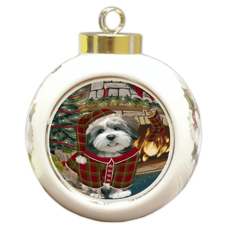 The Stocking Was Hung Lhasa Apso Dog Ornament