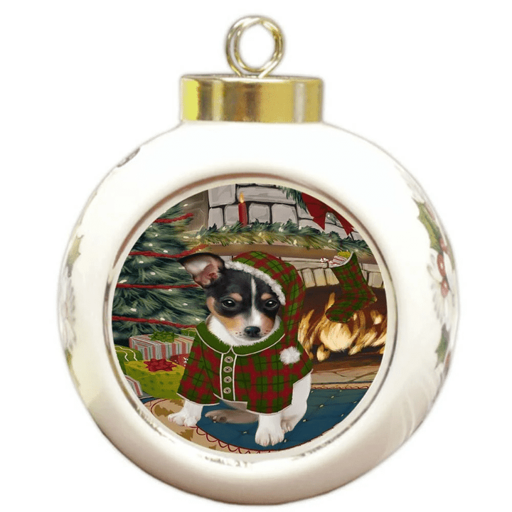 The Stocking Was Hung Rat Terrier Dog Design Ornament