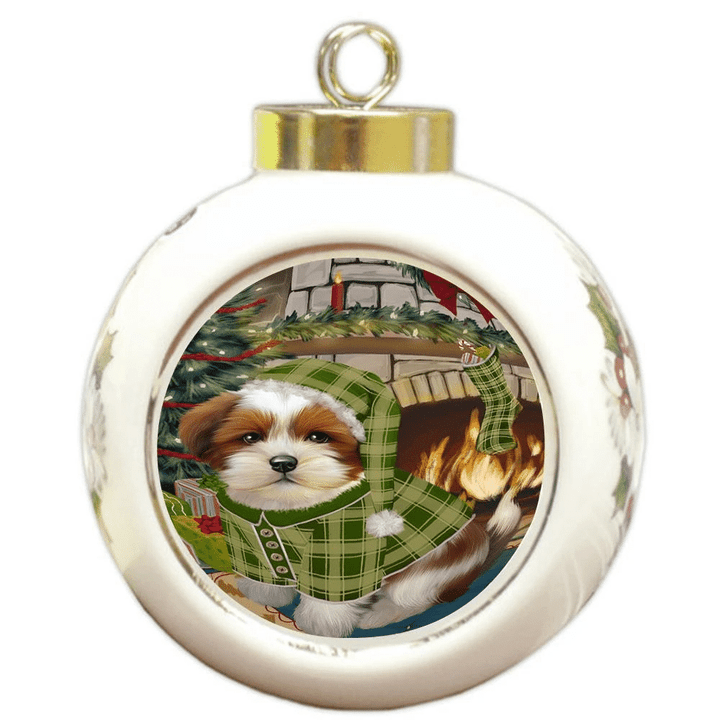 The Stocking Was Hung Cute Lhasa Apso Dog Design Ornament
