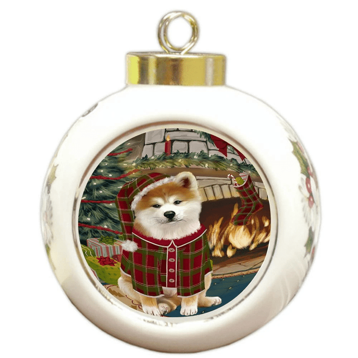 Lovely Akita Dog Round Ball Ornament