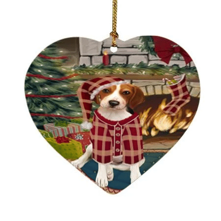 Cute Brown Dog Treeing Walker Coonhound On Day Ornament