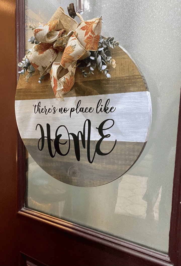 Cool Wooden Circle Door Sign Home Decor There's No Place Like Home