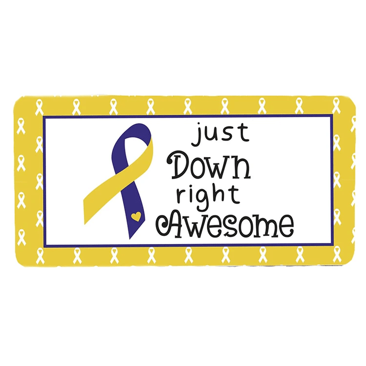Yellow And White Wooden Rectangle Door Sign Home Decor Down Syndrome Awareness