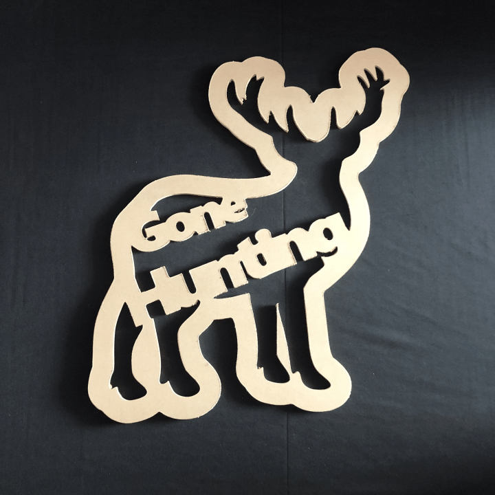 Enticing Gone Hunting Deer Wooden Custom Door Sign Home Decor