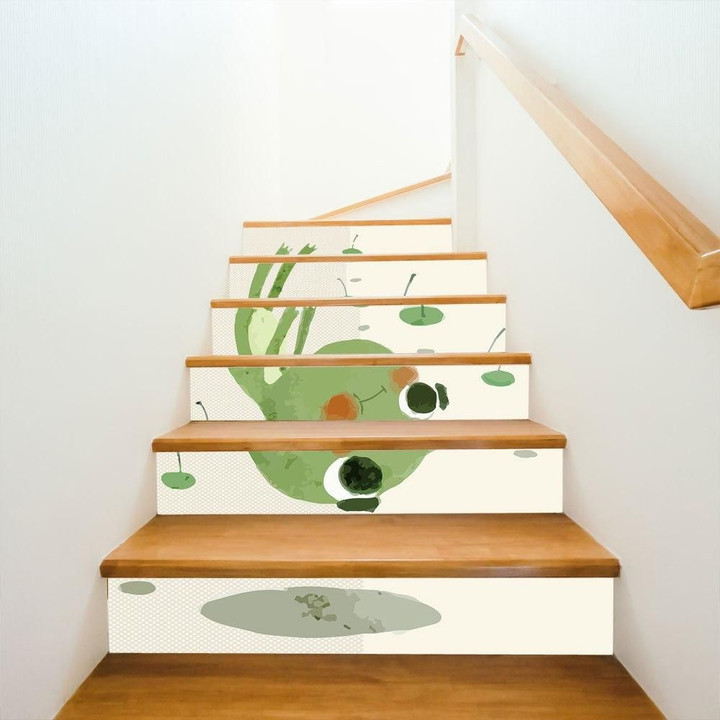 Pretty Frog Pattern Stair Stickers Stair Decals Home Decor