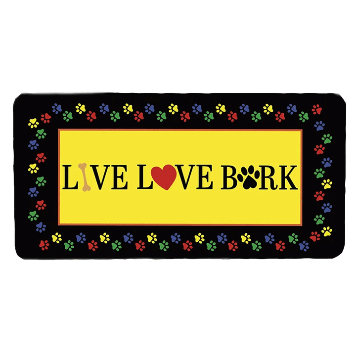 Colorful Paws Wooden Rectangle Door Sign Home Decor Live Love Bark
