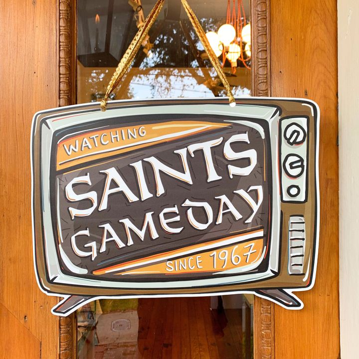 Classic Saint's Game Day Wooden Custom Door Sign Home Decor